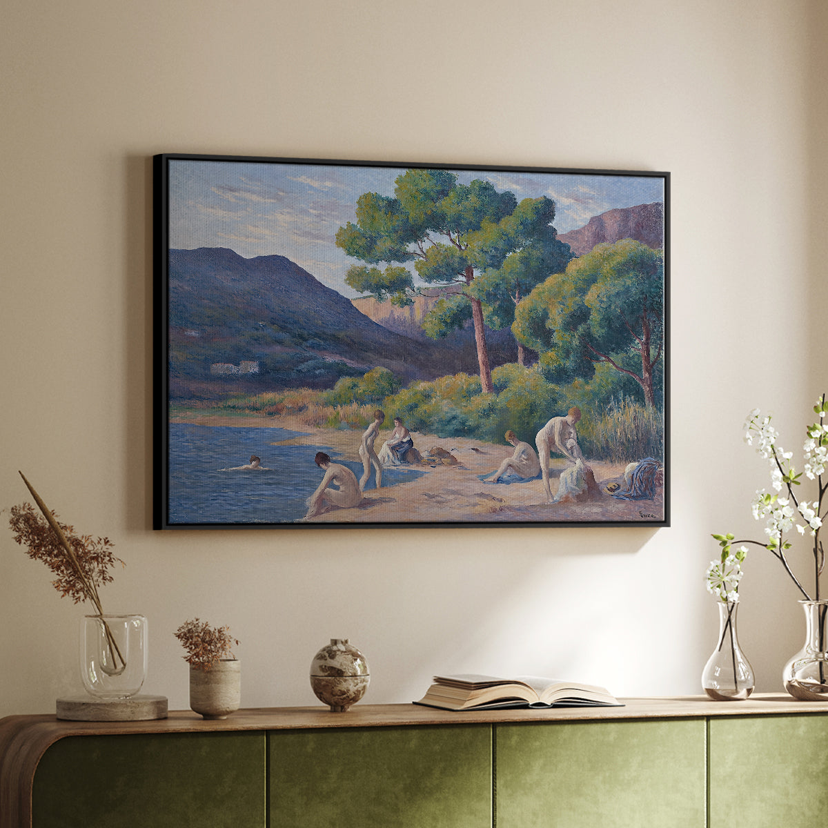 Bathers in Saint-Tropez, c. 1909 - Floater Framed Canvas Print