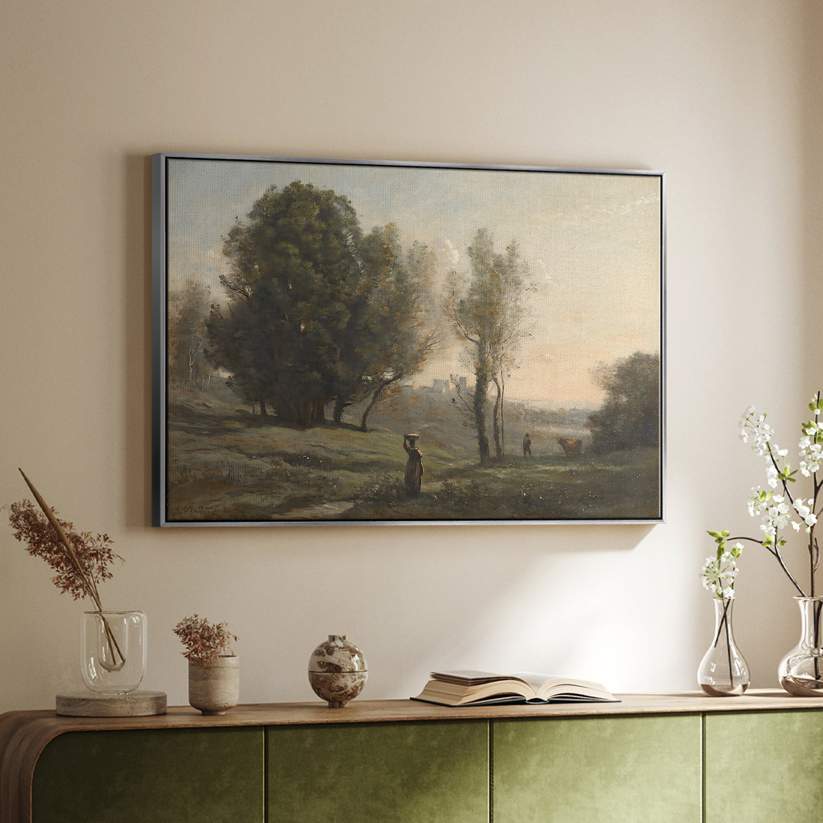 Landscape (Souvenir of les landes), c. 1872 - Floater Framed Canvas Print