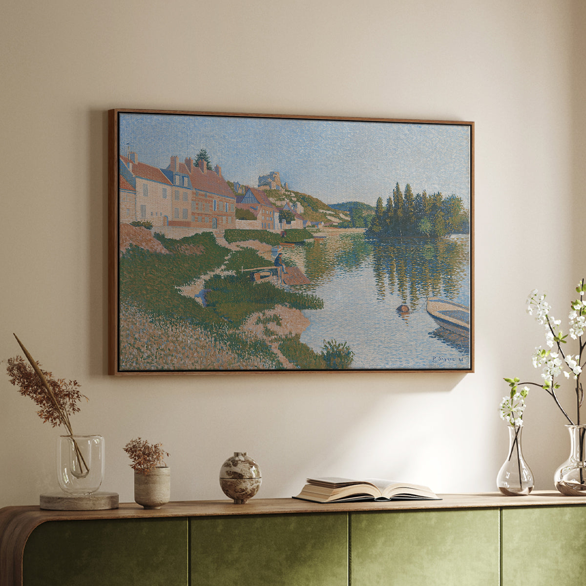 Les Andelys, Côte d'Aval, 1886 - Floater Framed Canvas Print
