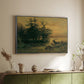 Wallowing Deer on the Shore of a Mountain Lake, c. 1850 - Floater Framed Canvas Print