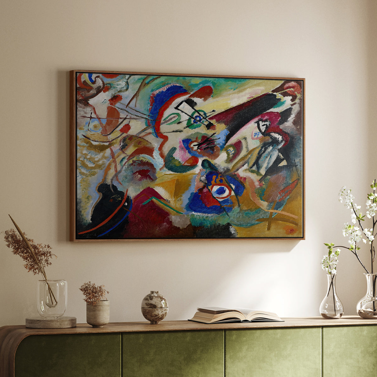 Fragment 2 for Composition VII, 1913 - Floater Framed Canvas Print