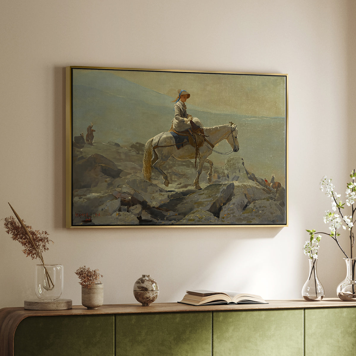 The Bridle Path, White Mountains, 1868 - Floater Framed Canvas Print