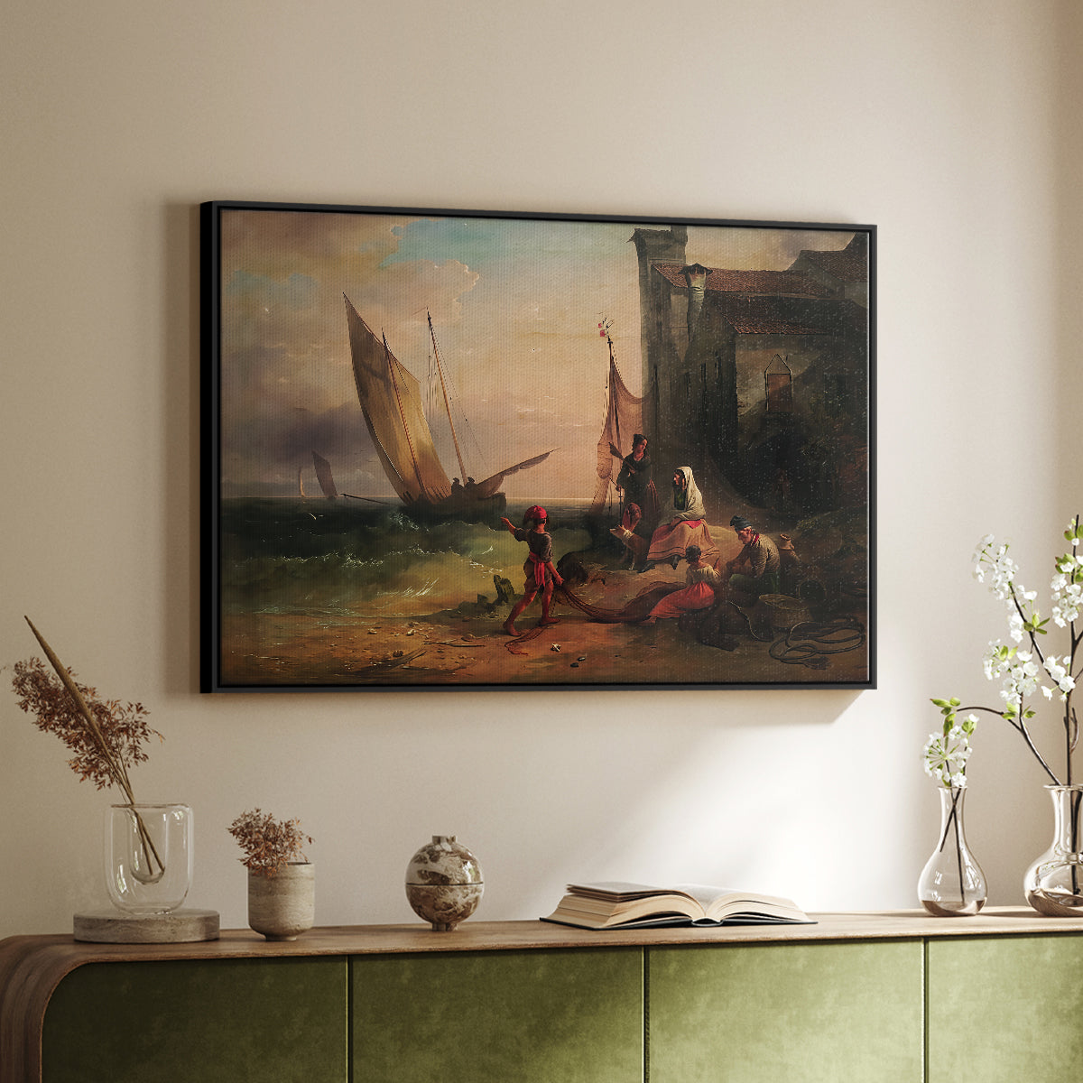 Fisherman's Family from Chioggia, 1838 - Floater Framed Canvas Print