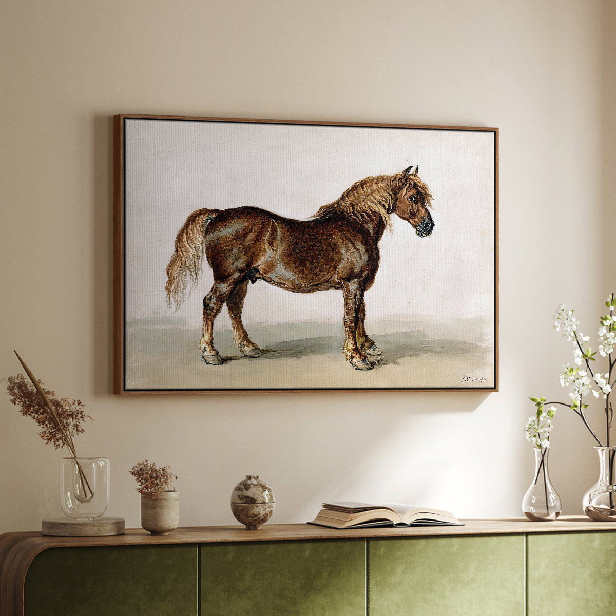 A Cart-Horse - Floater Framed Canvas Print