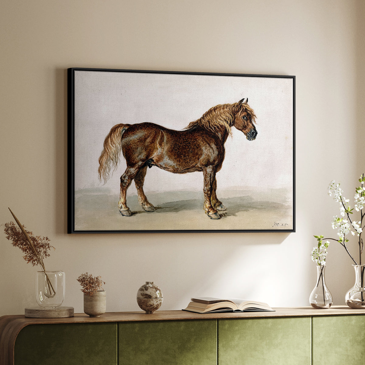 A Cart-Horse - Floater Framed Canvas Print
