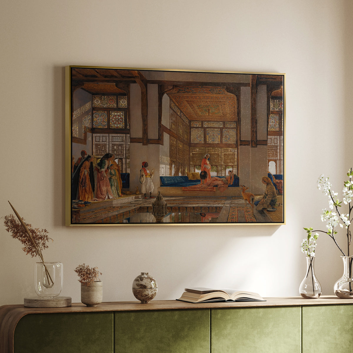 A Lady Receiving Visitors (The Reception), 1873 - Floater Framed Canvas Print