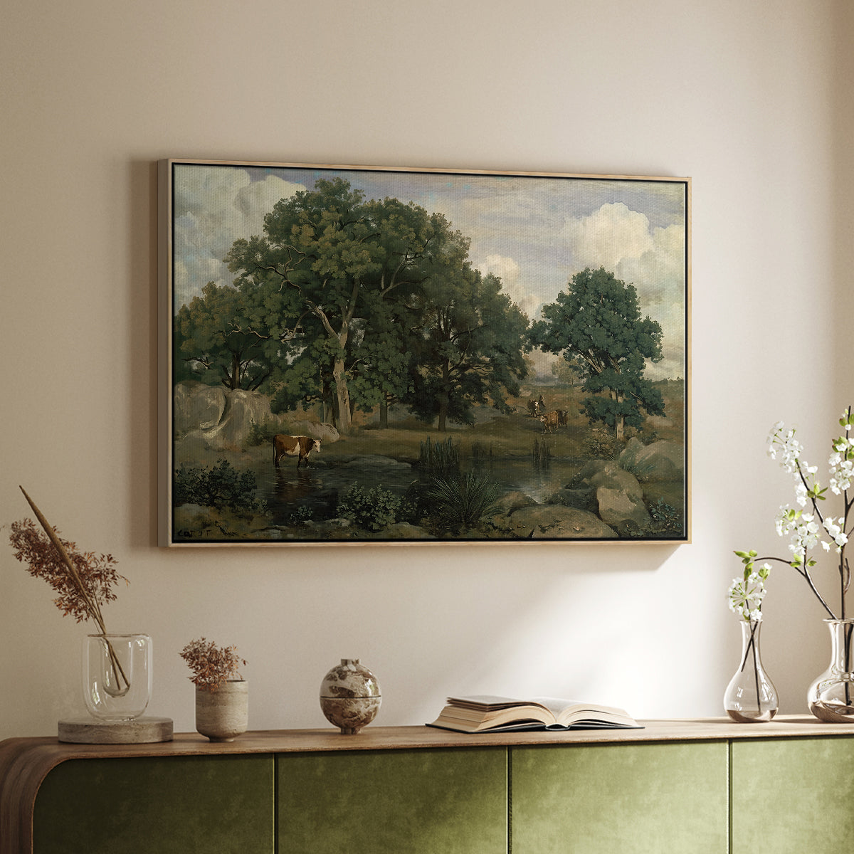 Forest of Fontainebleau, 1846 - Floater Framed Canvas Print