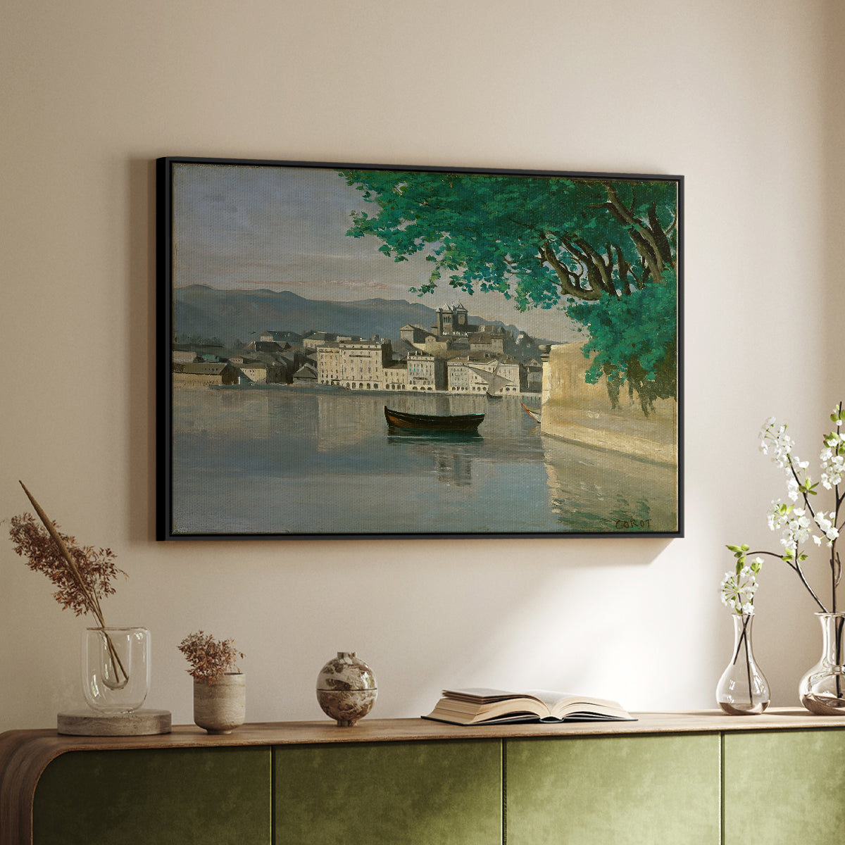 Geneva View of Part of the City, c. 1834-1835 - Floater Framed Canvas Print