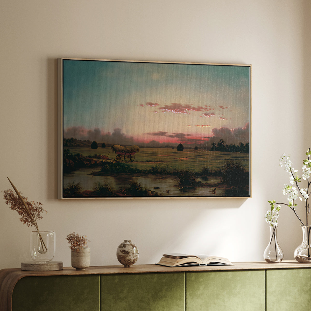 The Marshes at Rhode Island, 1866 - Floater Framed Canvas Print