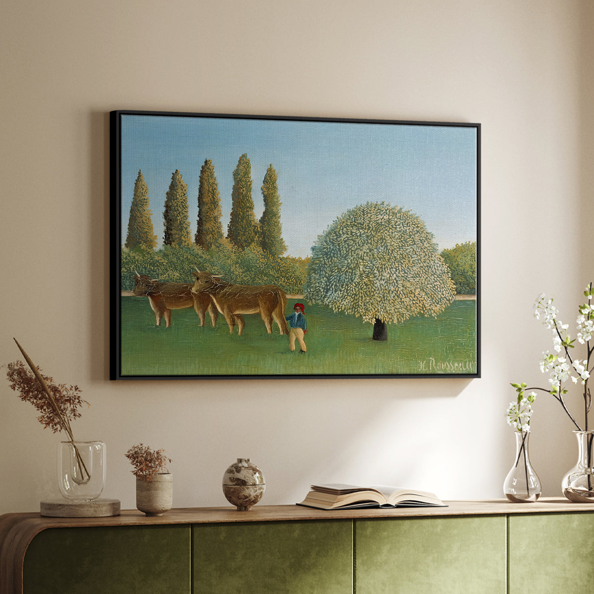 Meadlowland (The Pasture), 1910 - Floater Framed Canvas Print