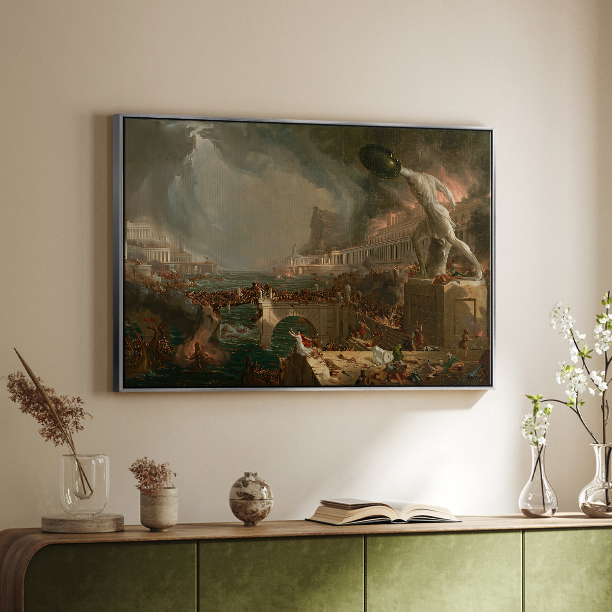 The Course of Empire: Destruction, 1836 - Floater Framed Canvas Print