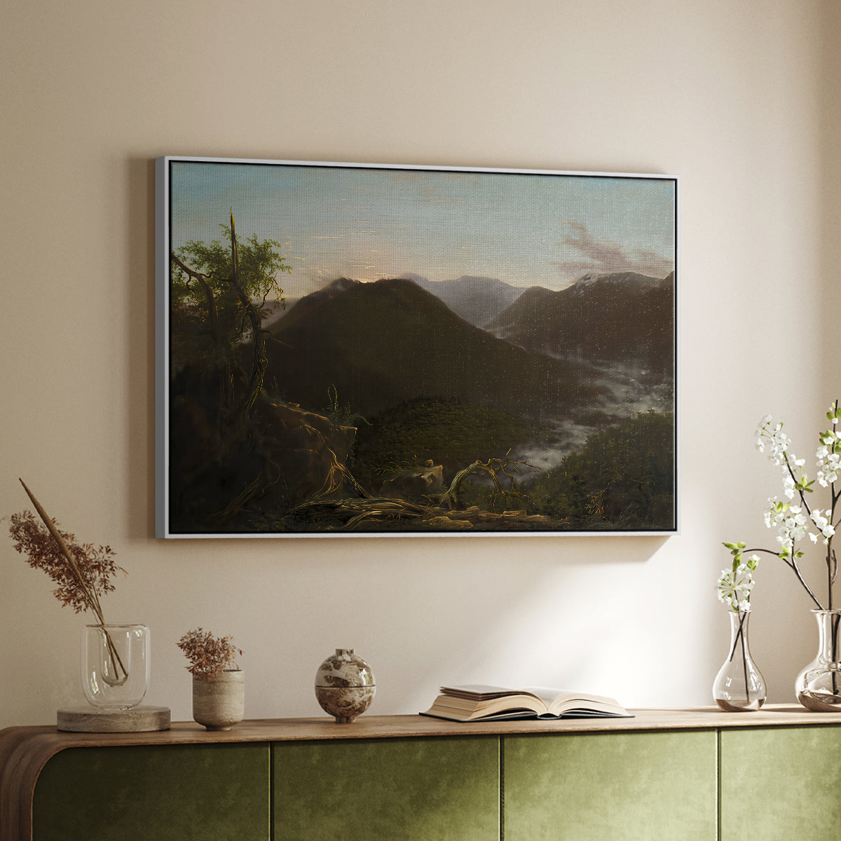 Sunrise in the Catskill Mountains, 1826 - Floater Framed Canvas Print