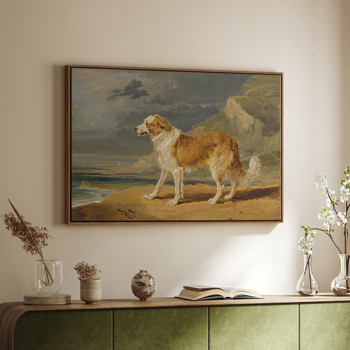 Rough-Coated Collie, 1809 - Floater Framed Canvas Print