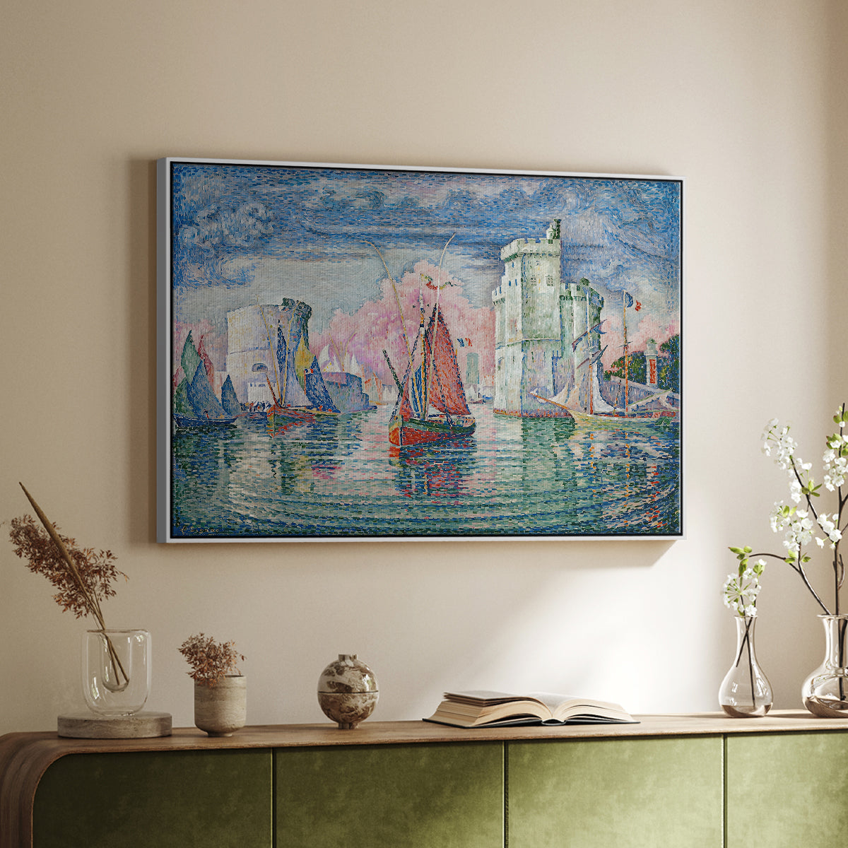Entrance to the Port of La Rochelle, 1921 - Floater Framed Canvas Print