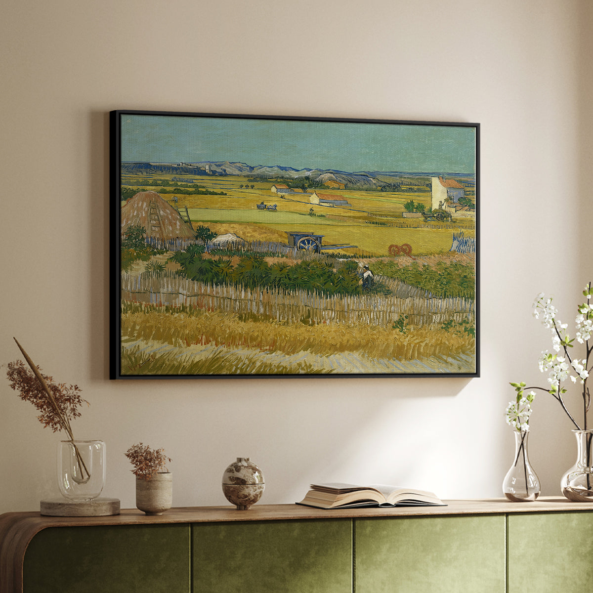 The Harvest, 1888 - Floater Framed Canvas Print