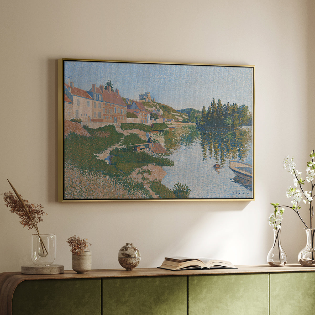 Les Andelys, Côte d'Aval, 1886 - Floater Framed Canvas Print