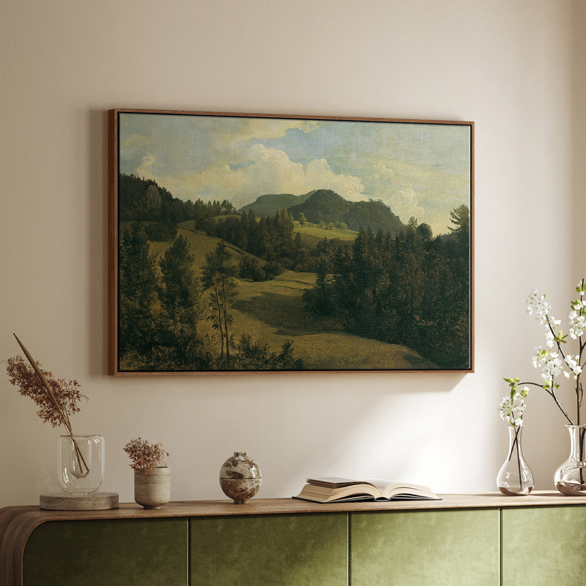 Landscape near Miesenbach, c. 1830 - Floater Framed Canvas Print