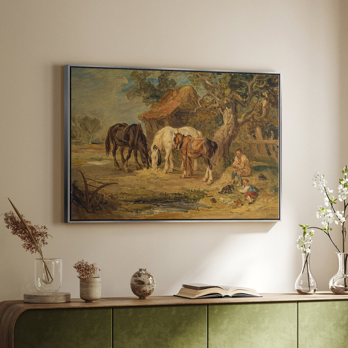 The Midday Meal, 1835 - Floater Framed Canvas Print