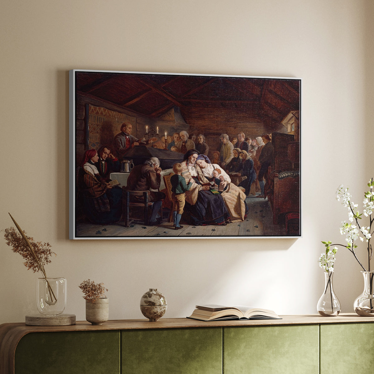 Funeral Feast, 1854 - Floater Framed Canvas Print