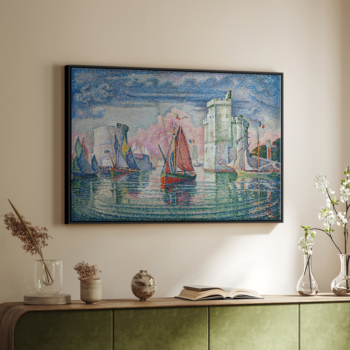 Entrance to the Port of La Rochelle, 1921 - Floater Framed Canvas Print