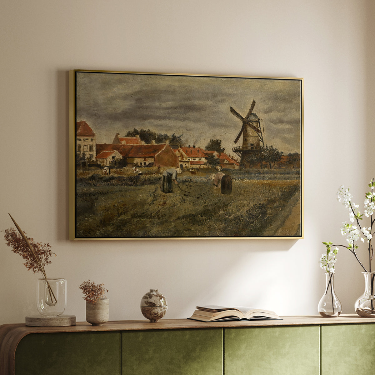 The Potato Harvest, c. 1875 - Floater Framed Canvas Print