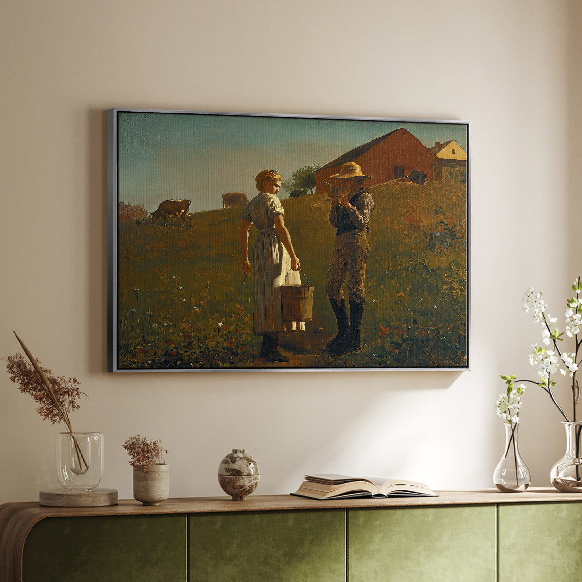 A Temperance Meeting, 1874 - Floater Framed Canvas Print