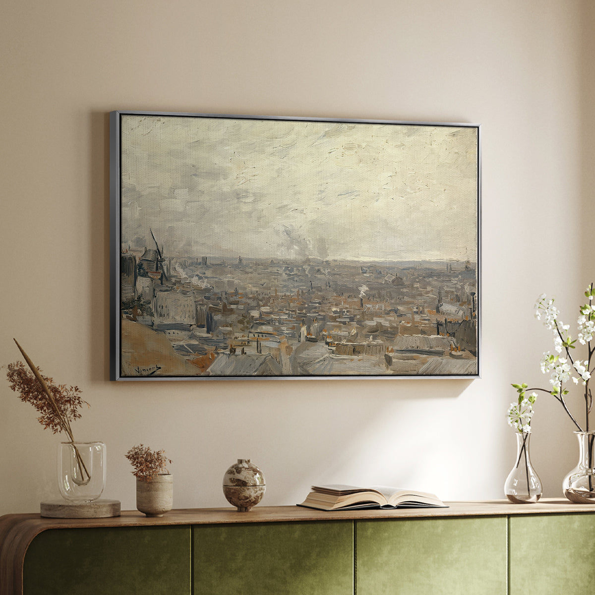 View from Montmartre, 1886 - Floater Framed Canvas Print