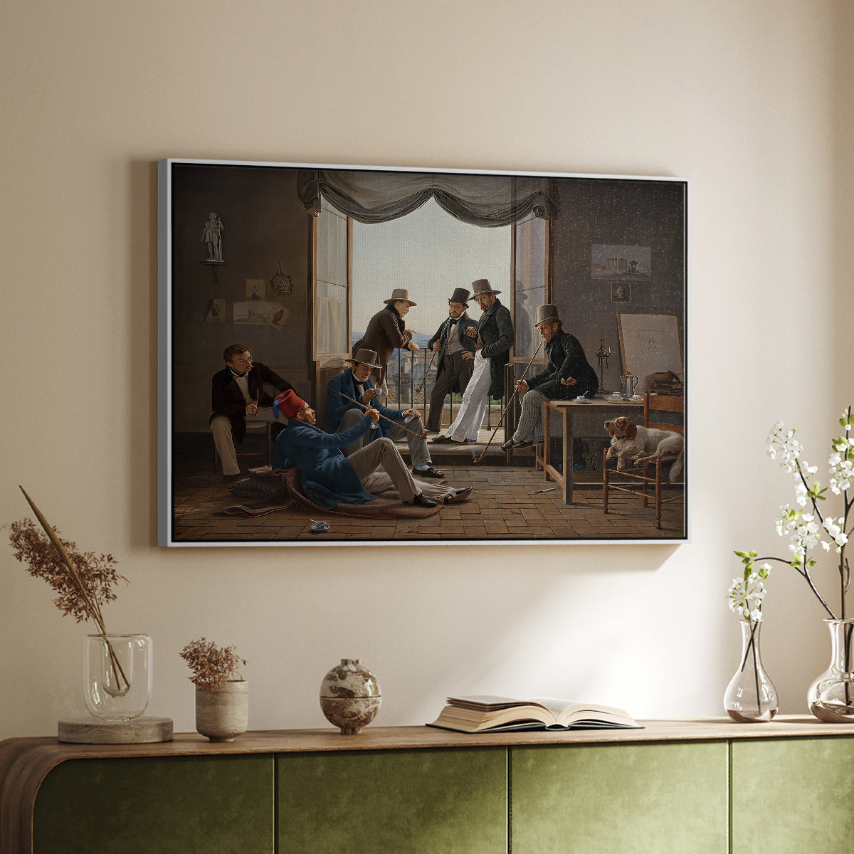 A Group of Danish Artists in Rome, 1837 - Floater Framed Canvas Print