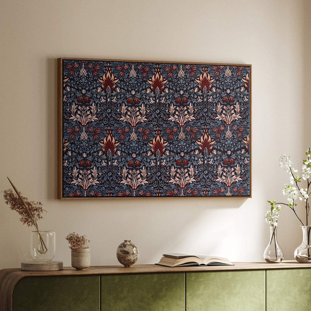 Snakeshead (Printed Textile), c. 1876 - Floater Framed Canvas Print