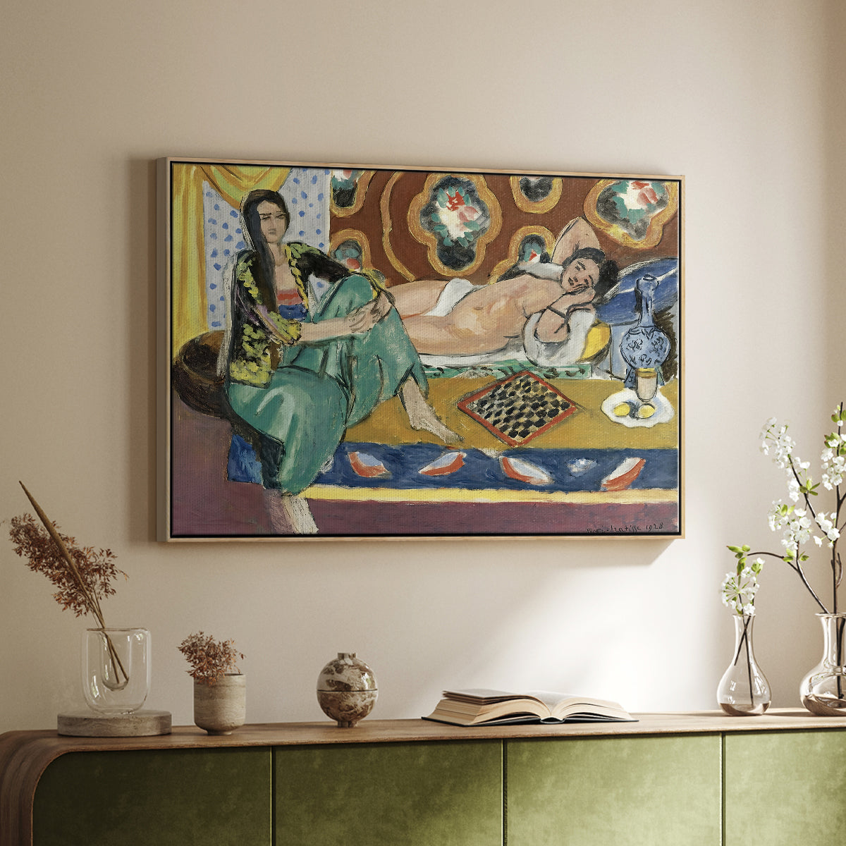 Odalisques Playing Checkers (Odalisques jouant aux dames), 1928 - Floater Framed Canvas Print
