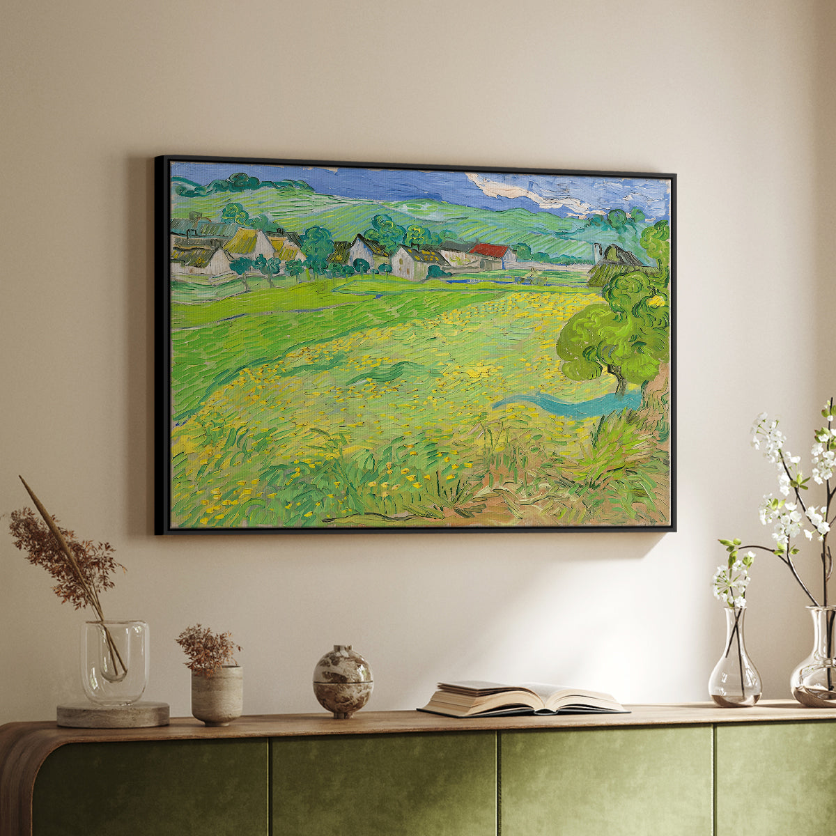Les Vessenots in Auvers, 1890 - Floater Framed Canvas Print