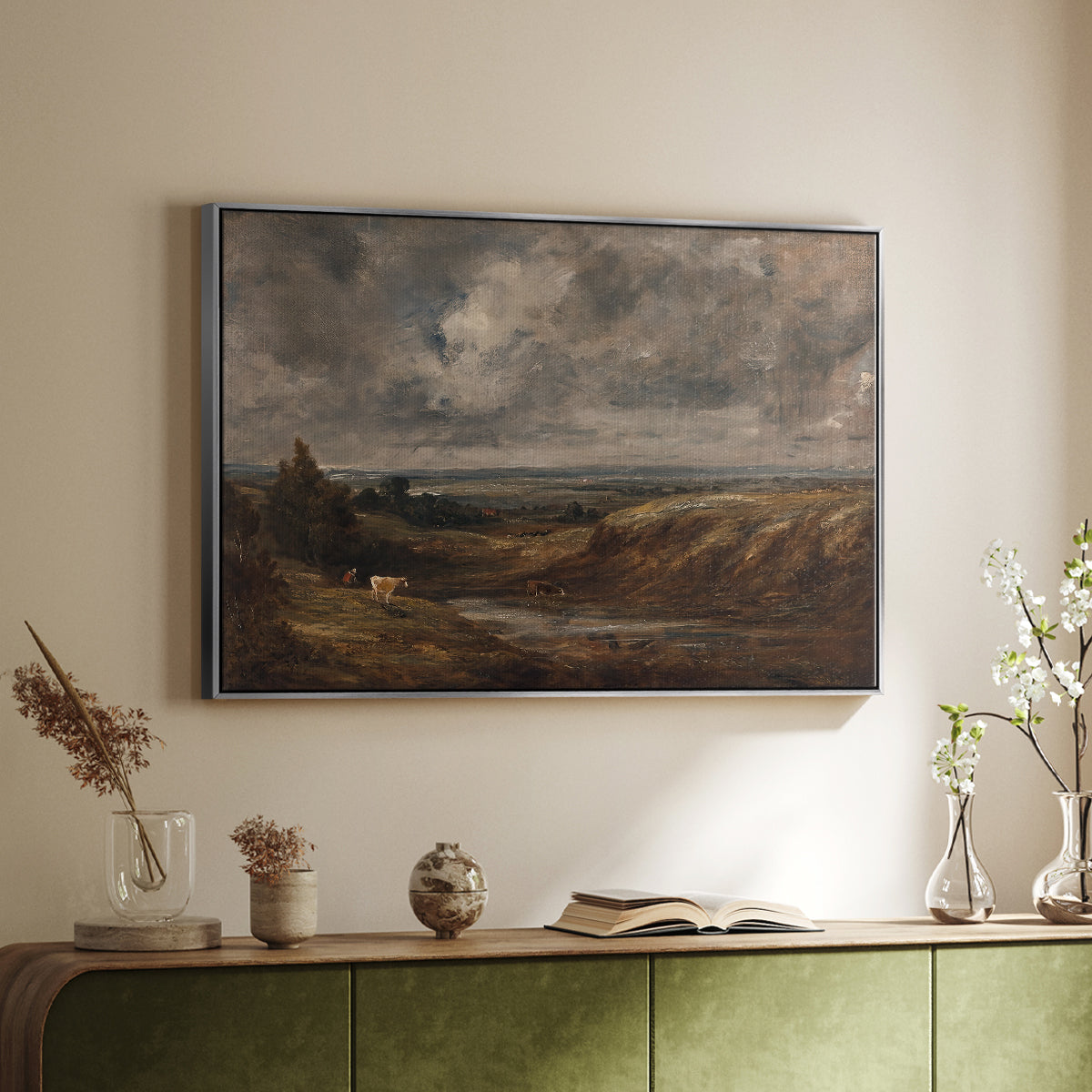 Hampstead Heath, 1825 - Floater Framed Canvas Print