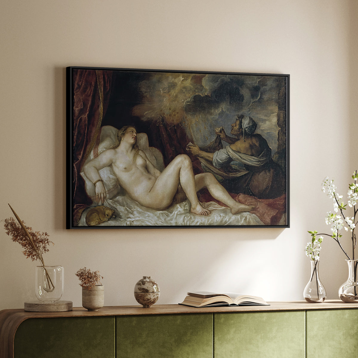 Danaë, c. 1560-1565 - Floater Framed Canvas Print