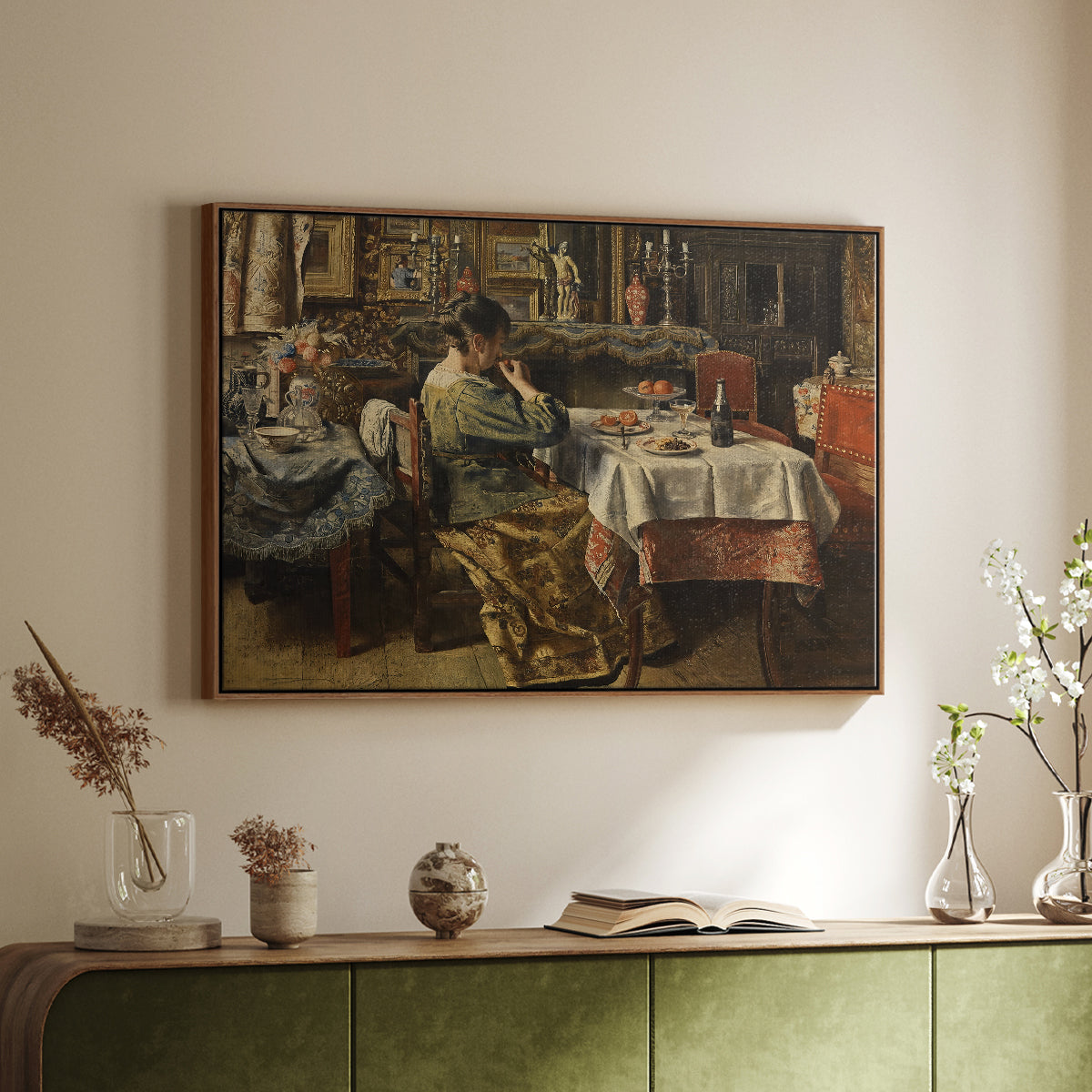 The Meal (De maaltijd), c. 1885 - Floater Framed Canvas Print