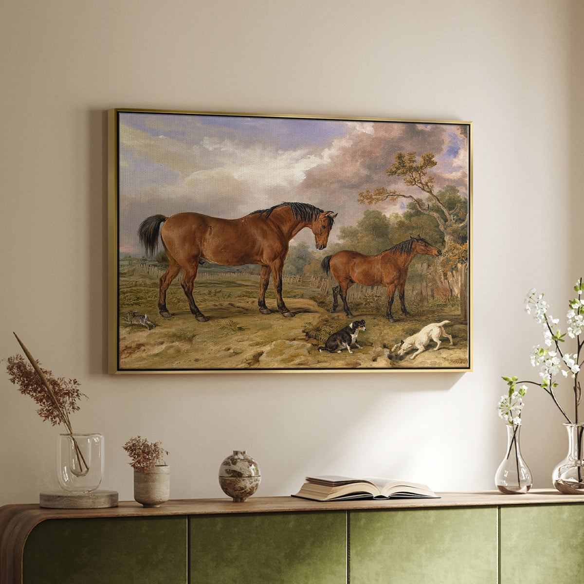 Portrait of Reformer, Blucher, Tory and Crib, Property of Rowland Alston, Esq., M.P., 1835 - Floater Framed Canvas Print