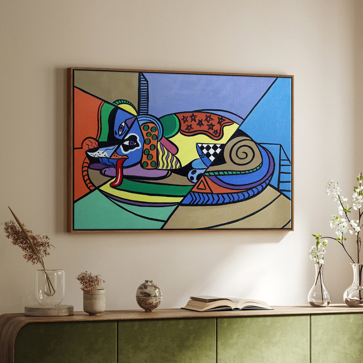 A Dog Named Picasso - Floater Framed Canvas Print