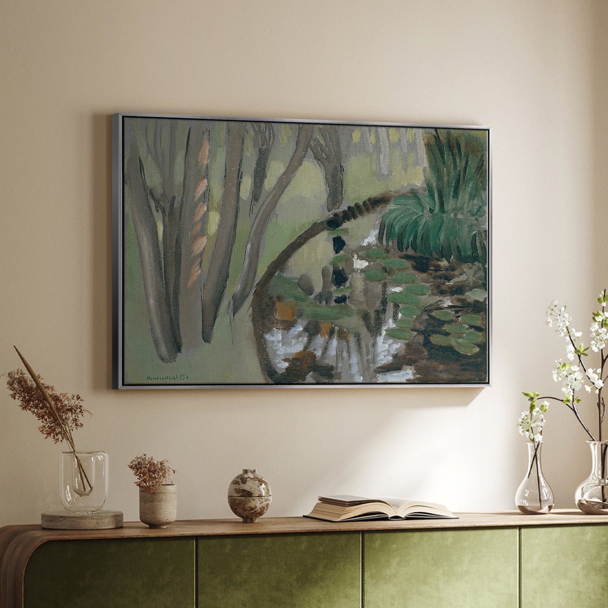 The Stream, Maintenon, 1918 - Floater Framed Canvas Print