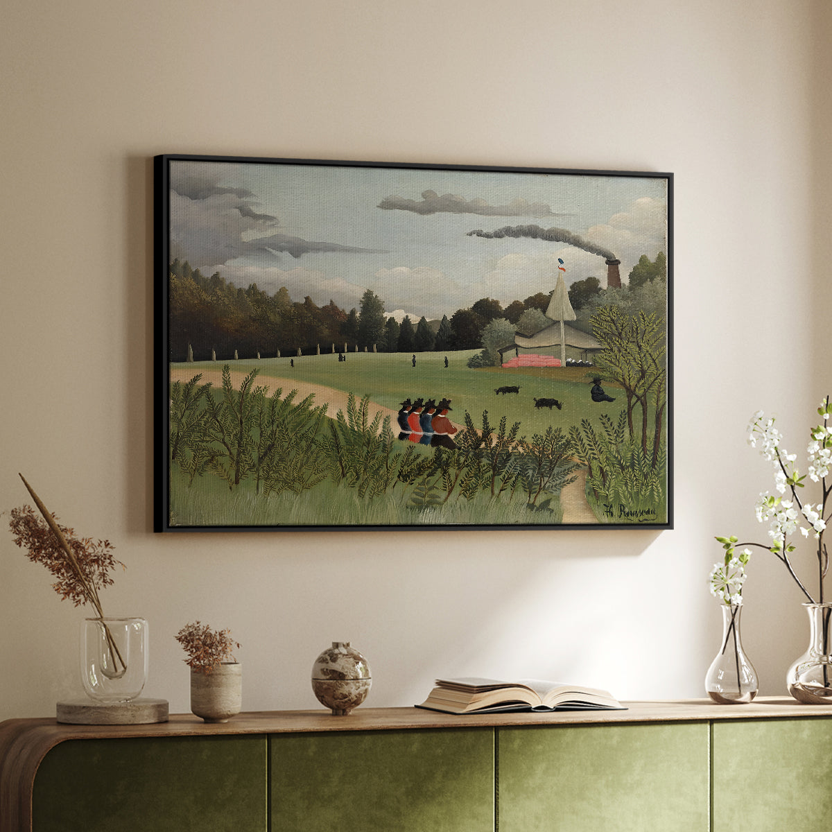 The Chair Factory at Alfortville, 1897 - Floater Framed Canvas Print