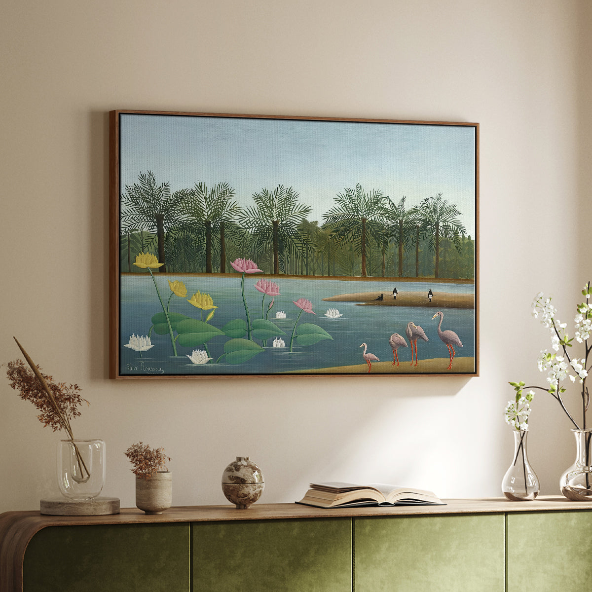 The Flamingoes (Les Flamants), 1907 - Floater Framed Canvas Print