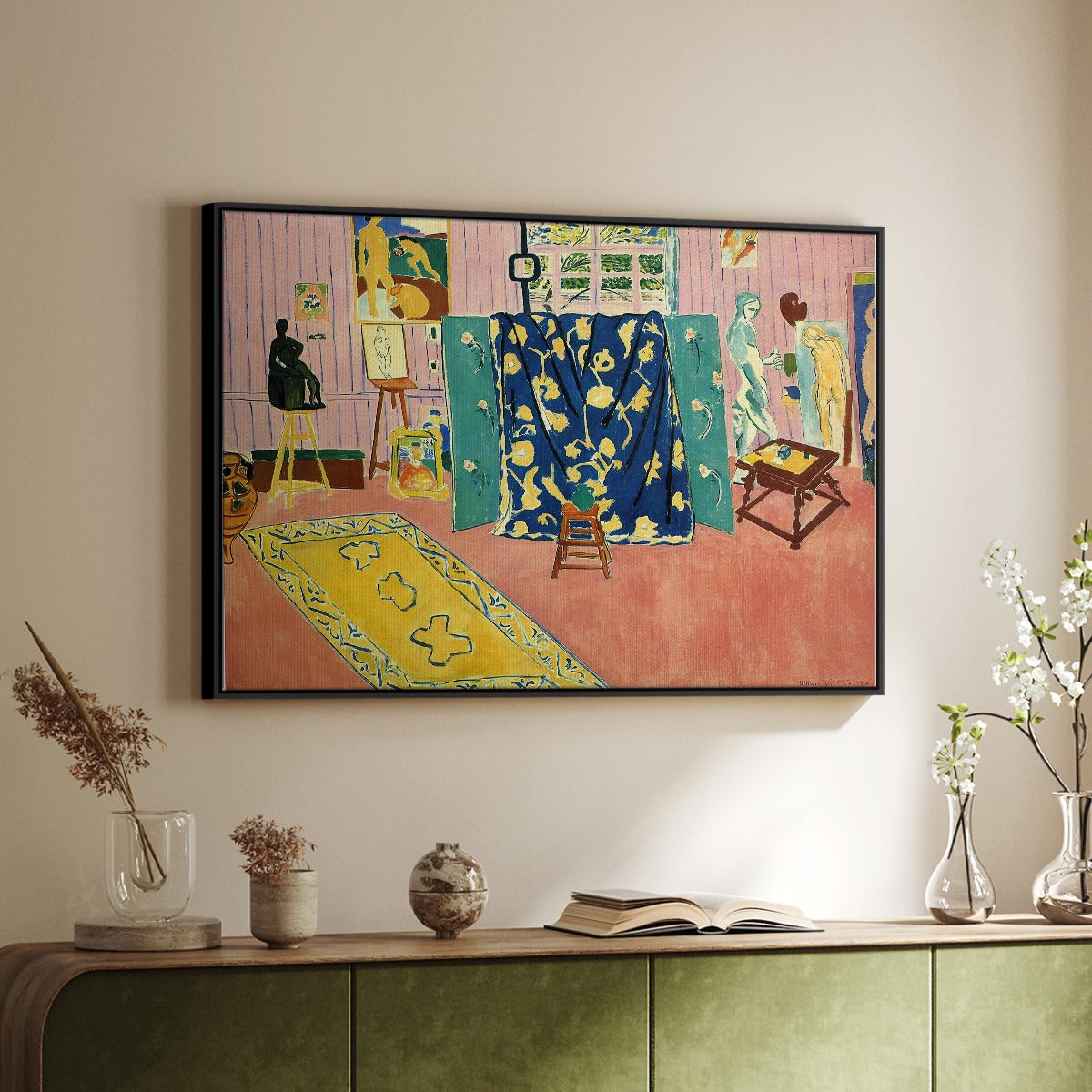 The Pink Studio (L'Atelier Rose), 1911 - Floater Framed Canvas Print