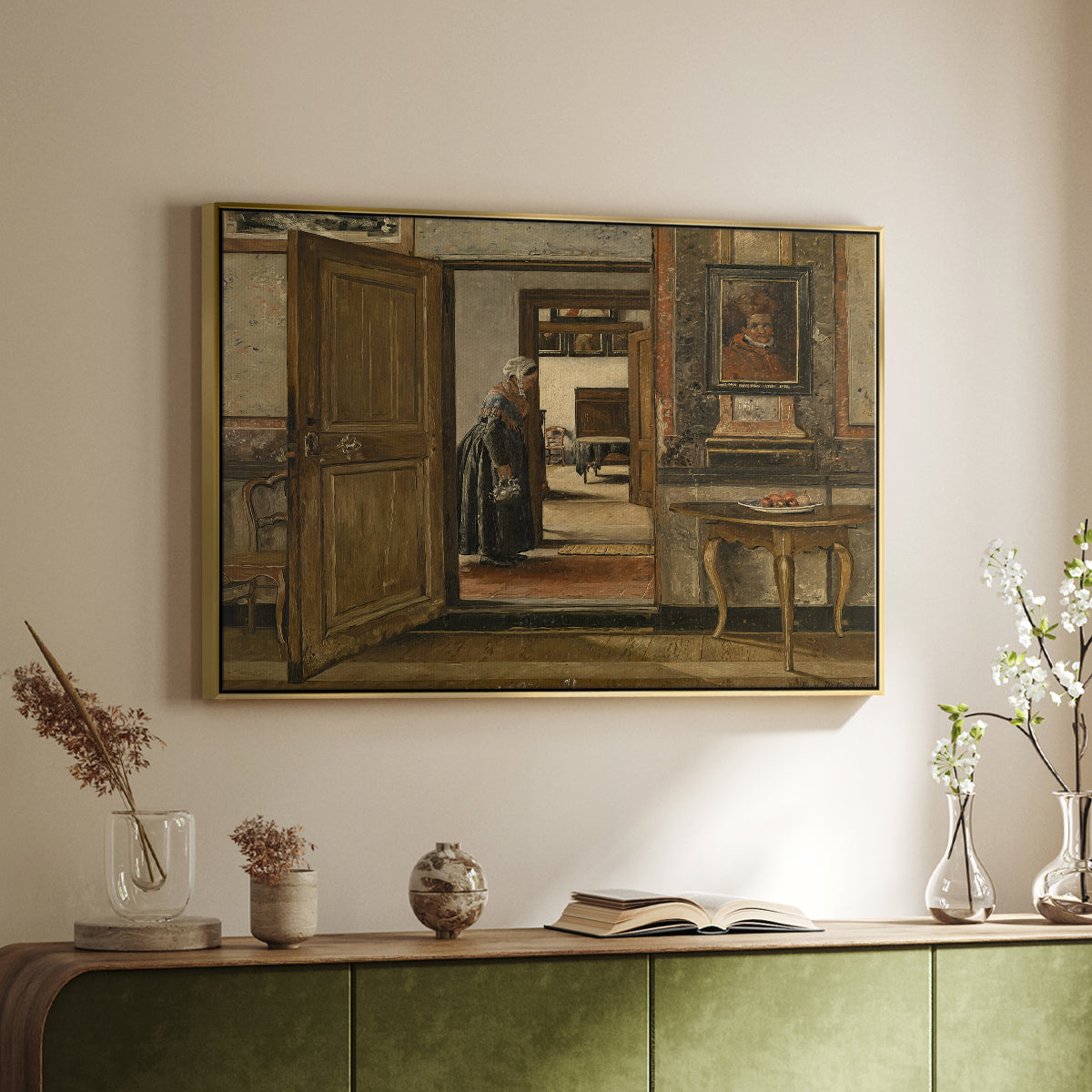 Interior of the Terninck Institution in Antwerp, 1884 - Floater Framed Canvas Print