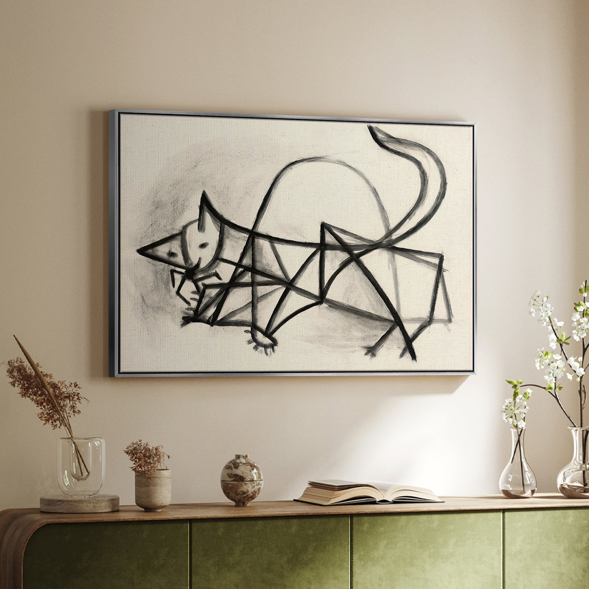 Study of a Cat (Étude de chat), 1946 - Floater Framed Canvas Print