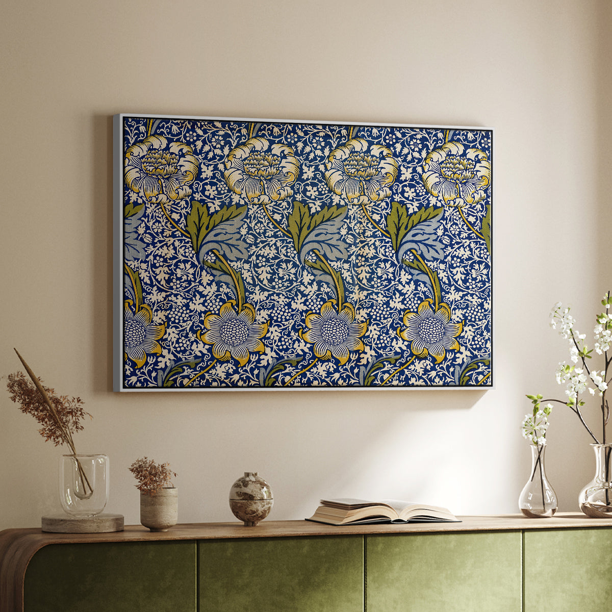 Kennet - Indigo/Gold, 1883 - Floater Framed Canvas Print