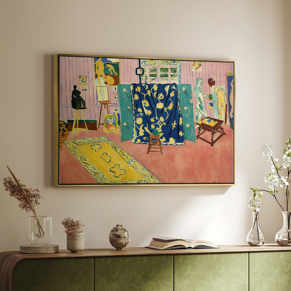 The Pink Studio (L'Atelier Rose), 1911 - Floater Framed Canvas Print