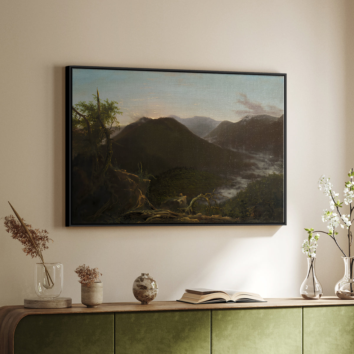 Sunrise in the Catskill Mountains, 1826 - Floater Framed Canvas Print