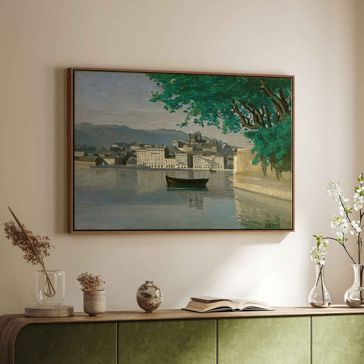 Geneva View of Part of the City, c. 1834-1835 - Floater Framed Canvas Print