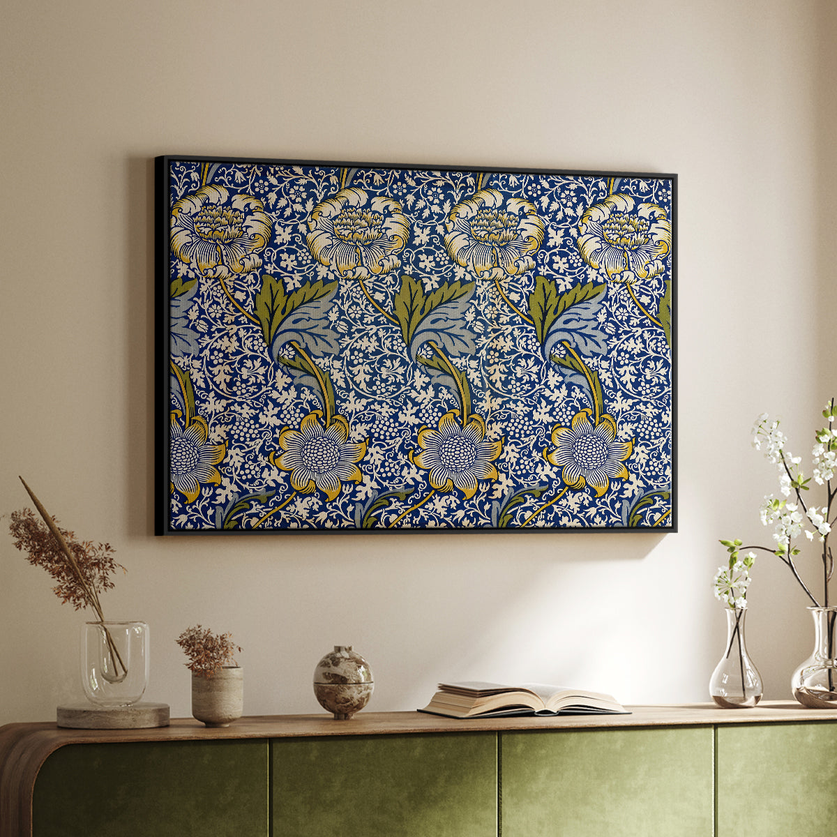 Kennet - Indigo/Gold, 1883 - Floater Framed Canvas Print