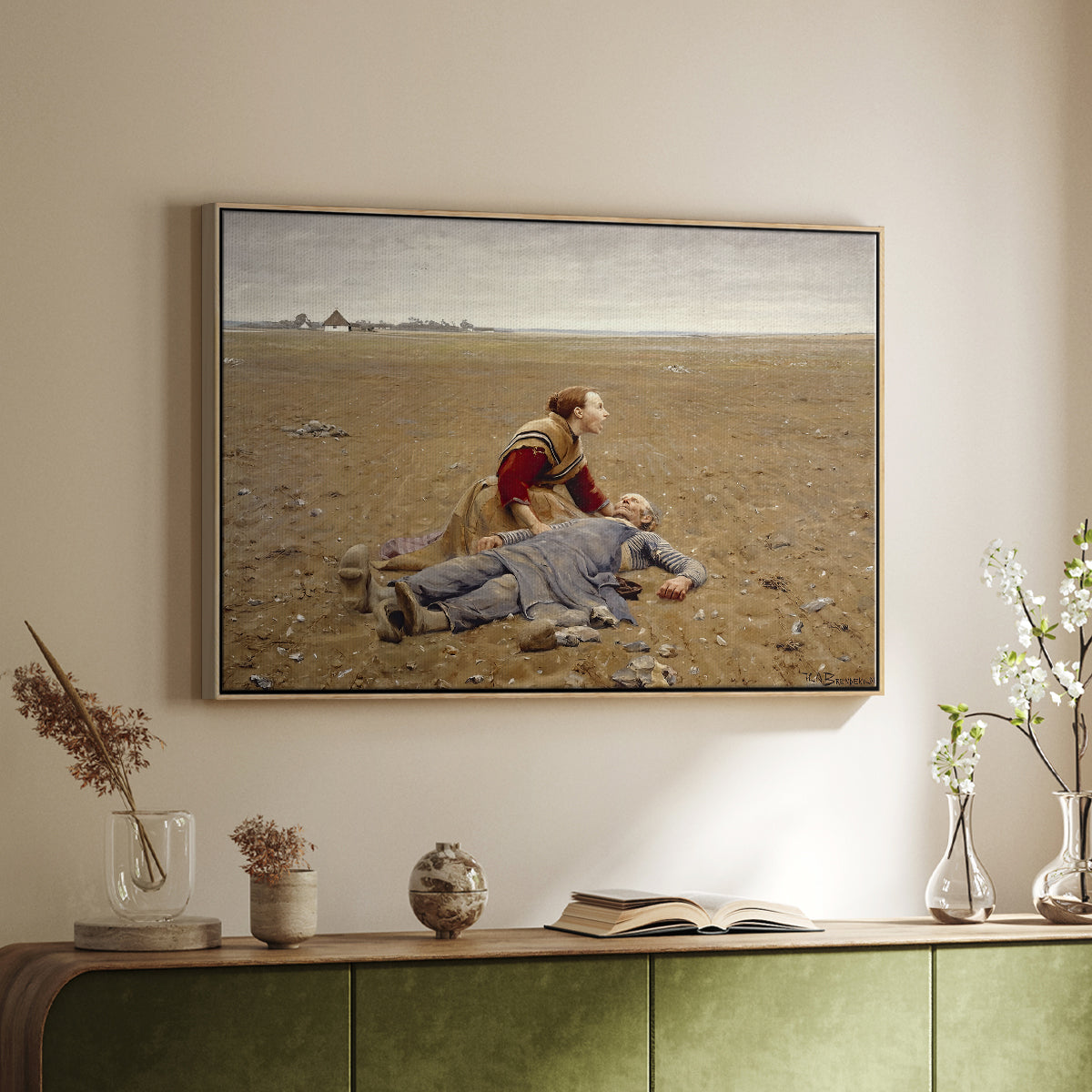 Worn Out (Udslidt), 1889 - Floater Framed Canvas Print