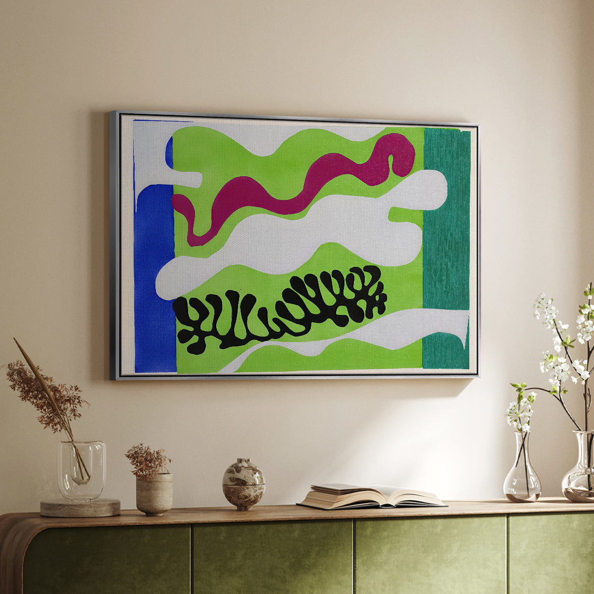 The Lagoon (Le lagon), from Jazz, 1947 - Floater Framed Canvas Print