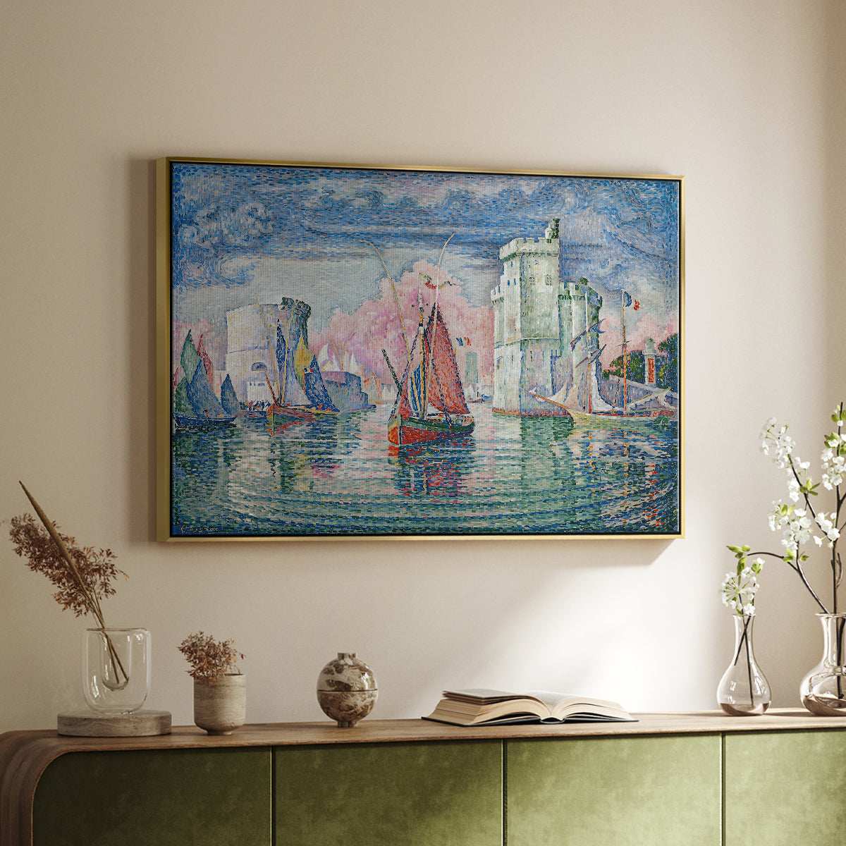 Entrance to the Port of La Rochelle, 1921 - Floater Framed Canvas Print